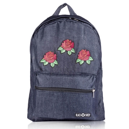 Zdjęcie Plecak w kwiaty róże jeansowy BLACK SHEEP